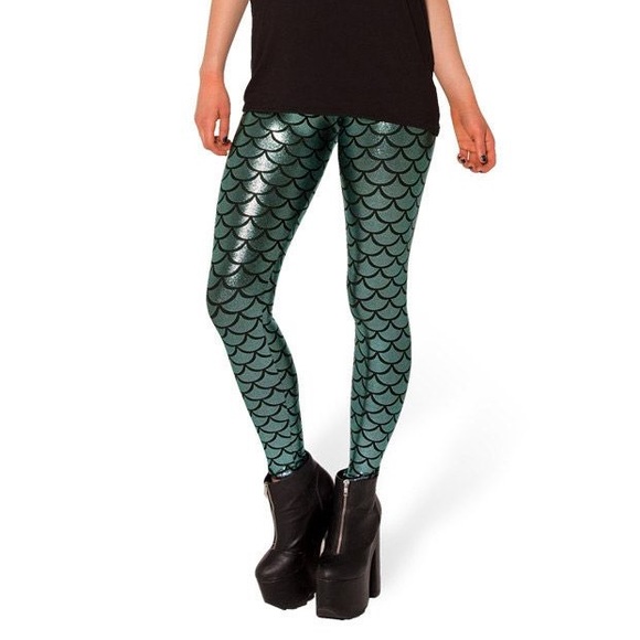 Black Milk Mermaid Leggings Shiny Foil 